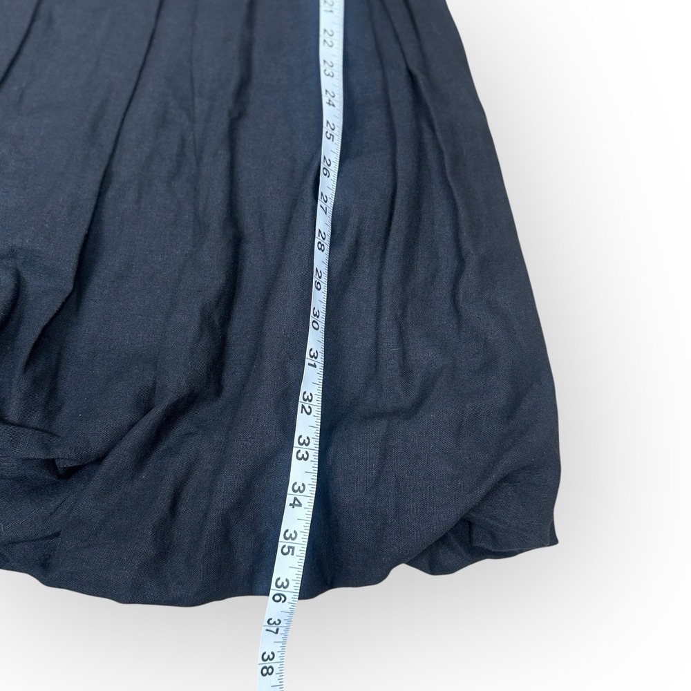 Cynthia Rowley Black Linen Blend Bubble Hem Dress Square Neck Fit Flare Small‎ - Picture 11 of 11